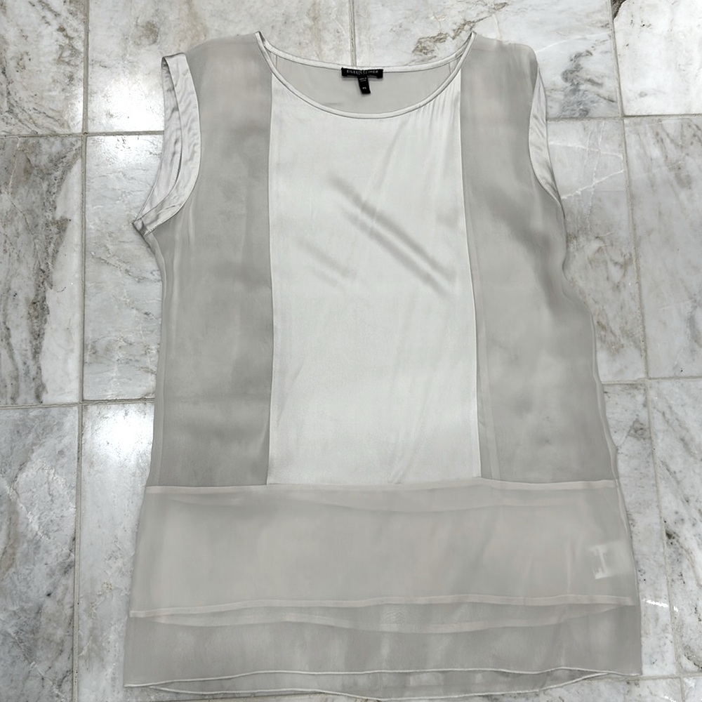 - Eileen Fisher Silk Panel Blouse Petite Small